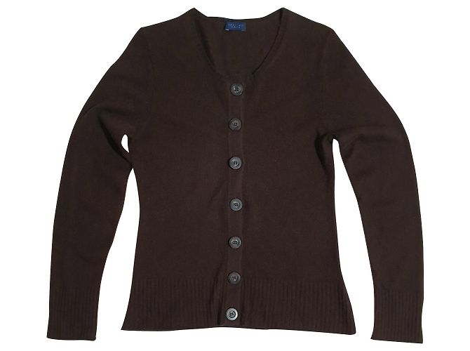 Autre Marque Darling Harbour Strickjacke braun aus Kaschmir und Seide