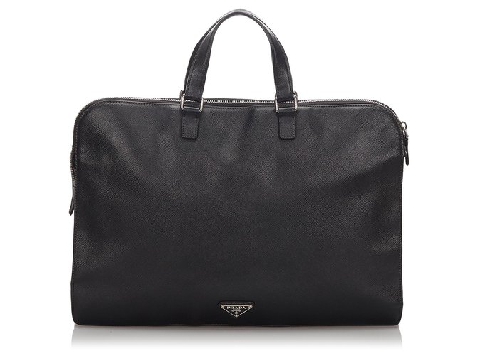 Prada Black Saffiano Leather Business Bag  ref.166738