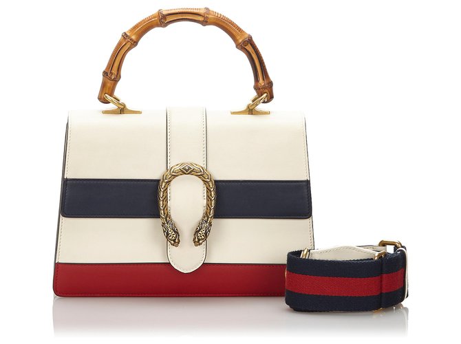 Gucci White Medium Leather Dionysus Bamboo Top Handle Satchel Multiple colors  ref.166754