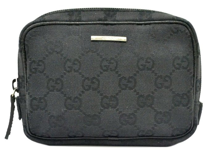 Gucci Gucci GG Canvas Pouch Case Black Cloth  ref.166811