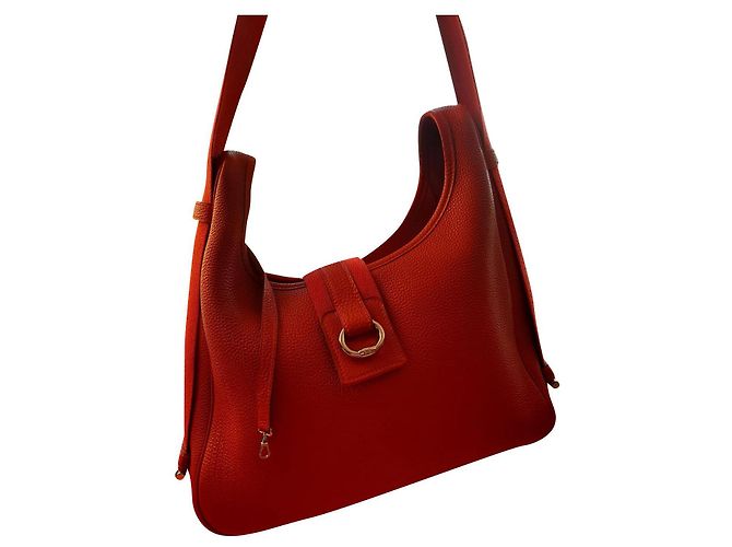 Hermès Tsako Handtasche Rot Lammleder