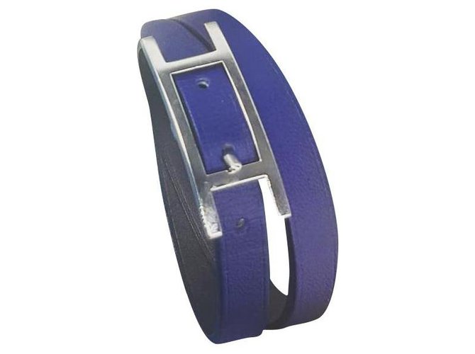 Hermès Bracelets Navy blue Leather  ref.166823
