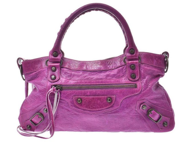 Balenciaga city Purple Leather  ref.166914