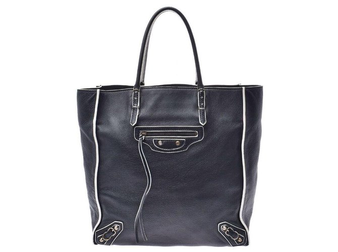 Balenciaga City O jornal Preto Couro  ref.166981