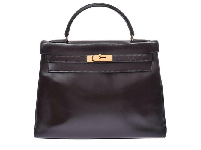 Hermès Vintage Handbag Preto Couro  ref.167016