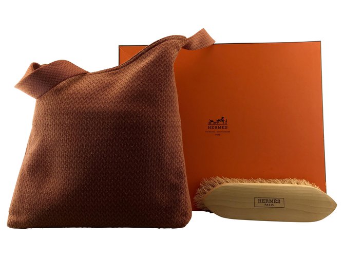 Hermès Hermes sac de pansage Orange Leinwand  ref.167043