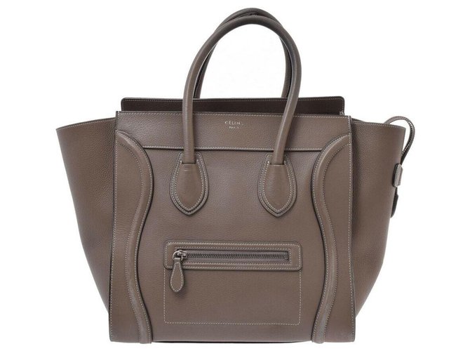 Céline Celine handbag Grey Leather  ref.167059