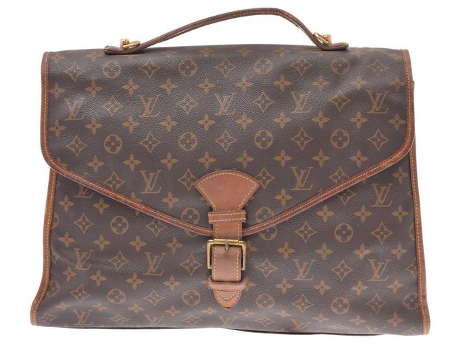 Louis Vuitton Briefcase Brown Cloth  ref.167102