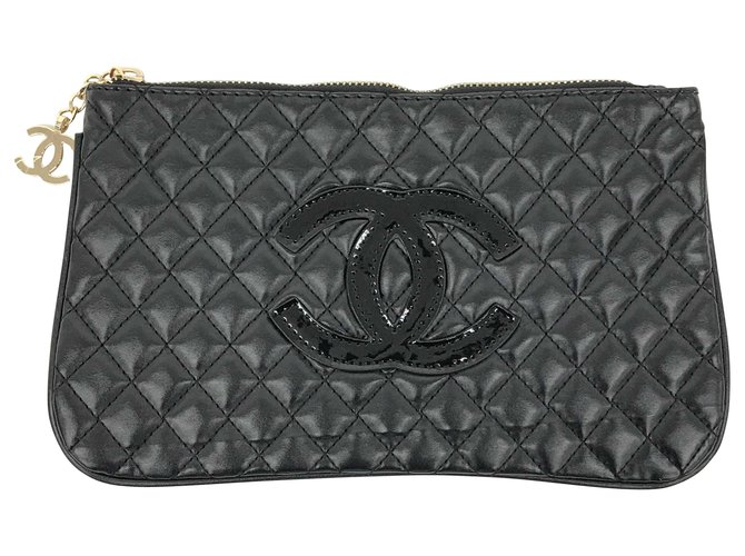 Bolso de mano de Chanel Negro Cuero  ref.167124