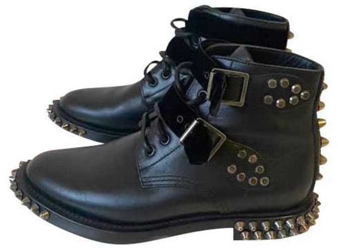 Saint Laurent Boots Black Leather  ref.167159