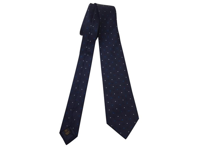 Louis Vuitton corbata de seda Azul  ref.167245
