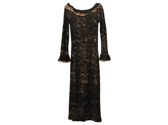 Chanel Maxi dress alpaca silk mohair wool Black  ref.167350
