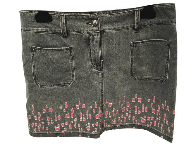 Chanel Skirts Pink Grey Cotton  ref.167364