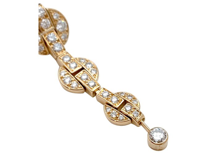 Cartier pendant earrings "Himalia" model in yellow gold, diamants.  ref.167379