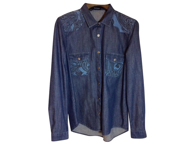 The Kooples Western shirt Blue Cotton  ref.167388