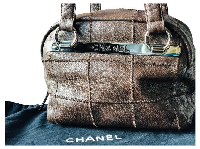 Chanel bowling bag Dark brown Leather ref.167397 - Joli Closet
