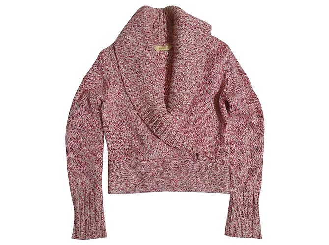 Pull Tommy Hilfiger rose et blanc laine acrylique M Multicolore