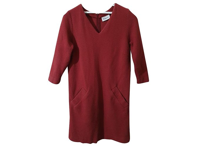 Vestido Ganni de punto waffle de algodón