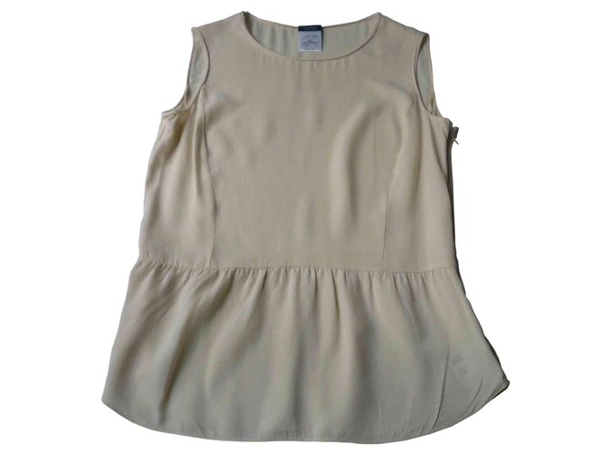 CHANEL - Beige silk blouse T42  ref.167457