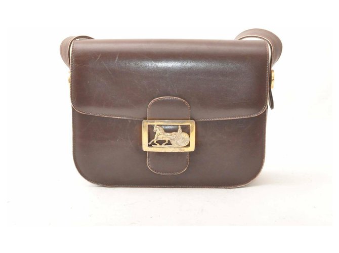 Céline Horse Carriage Brown Leather  ref.167520