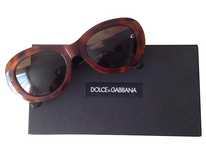 Dolce & Gabbana Vintage 1990 Acetate Marron foncé  ref.167531
