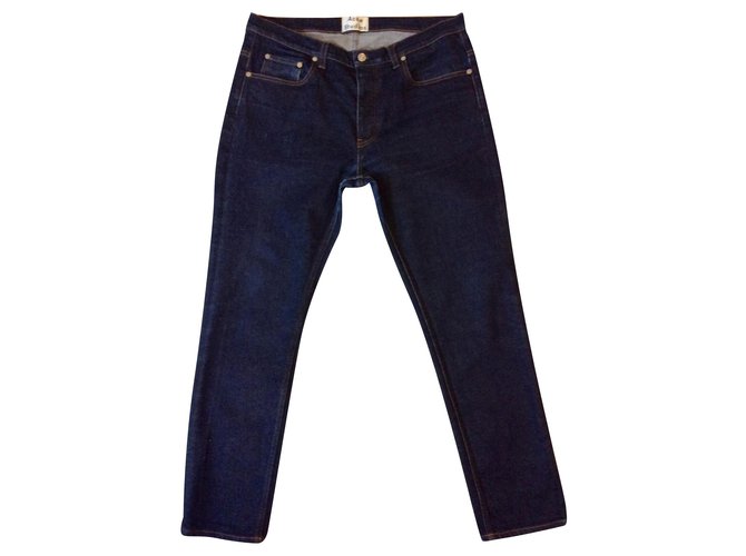 Acne Blue jeans grezzi Cotone Poliuretano  ref.167587