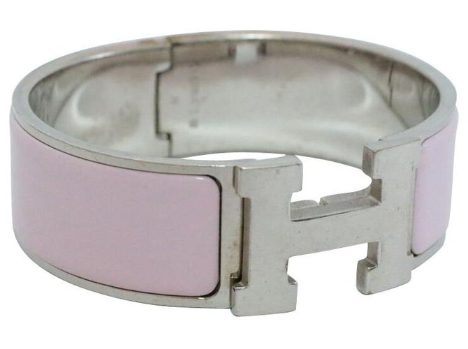 Hermès Bangle Bracelet Pink Silver  ref.167612