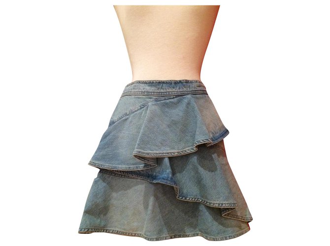 Isabel Marant Etoile Skirts Light blue Cotton  ref.167672