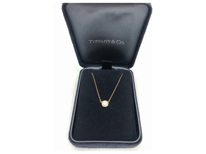 TIFFANY & CO 18K ouro amarelo 0.5colar de diamantes ct Dourado  ref.167701