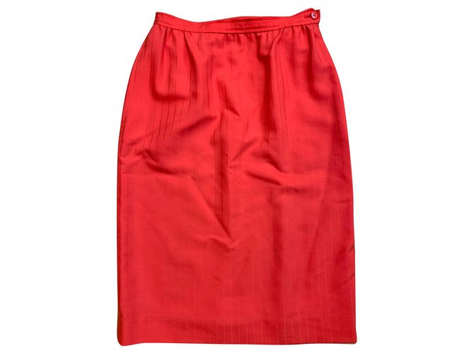 Emanuel Ungaro Vintage straight skirt Orange Wool  ref.167722