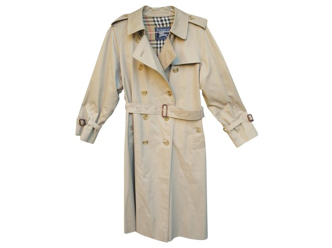trench femme Burberry vintage taille 42 Coton Polyester Beige  ref.167750