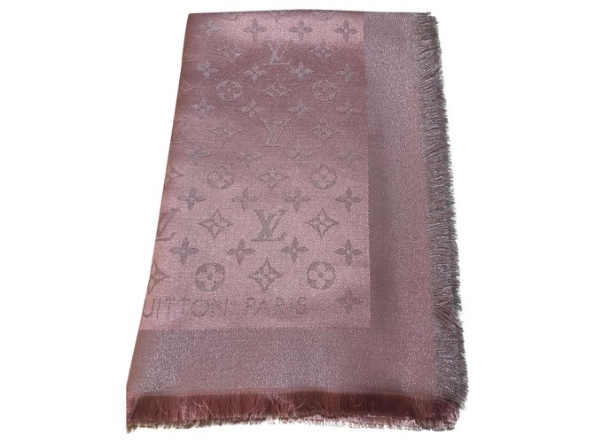 Louis Vuitton Pink monogram shine Silk Wool Viscose  ref.167773