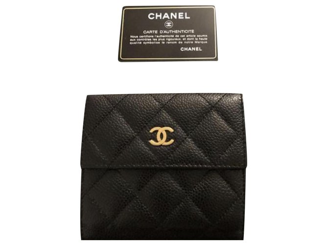 Chanel Wallets Black Leather  ref.167781