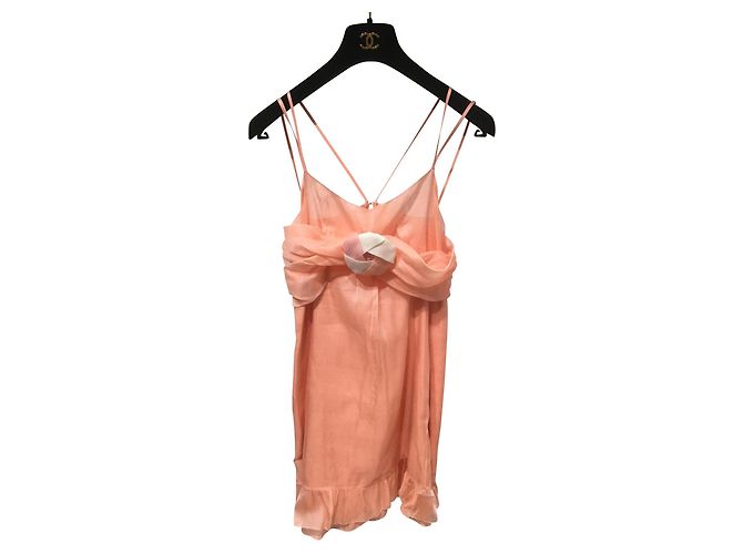 Chanel Kleider Pink Seide
