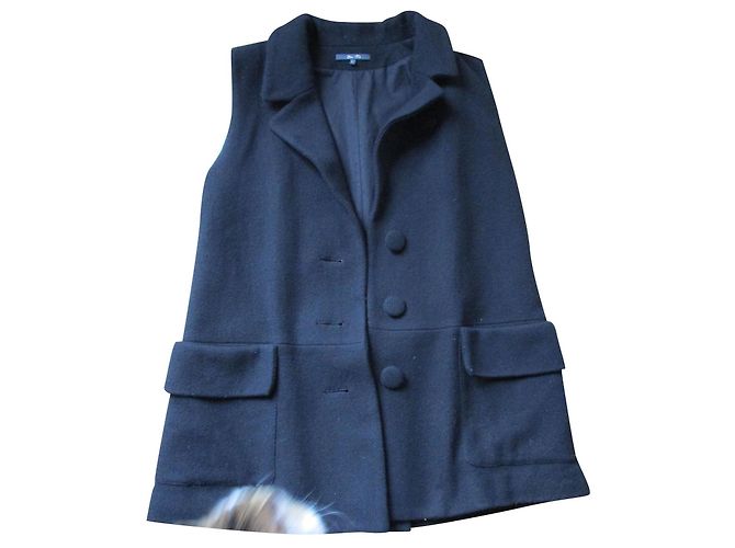 Bel Air Woolen cloth overcoat, taille 2. Black