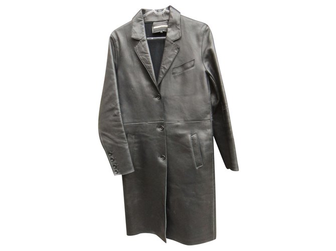 Ventcouvert coat size 2 (38) Black Leather  ref.167802