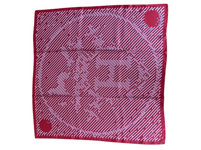 Hermès Scarf 90 silk twill Red  ref.167823