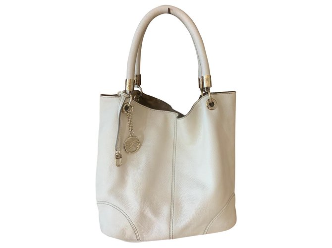 French Flair Lancel Estilo francés Blanco Cuero  ref.167824