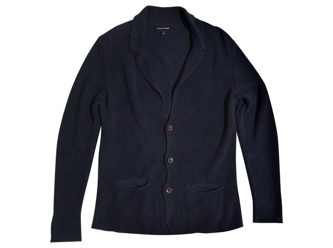 Emporio Armani Sweaters Blue Cotton  ref.167863