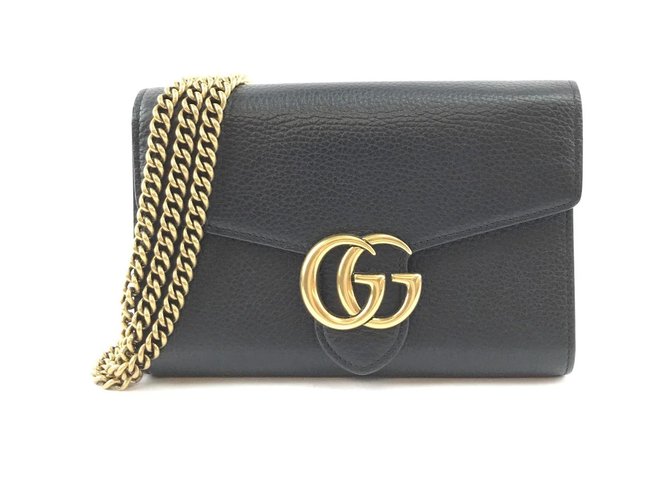 gucci marmont leather chain wallet