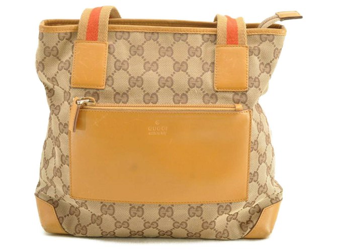 Sac cabas Gucci Sherry Line GG Toile Beige  ref.168336