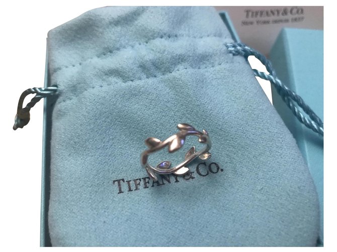 Tiffany & Co Anillo de hoja de olivo Plata Plata  ref.168341