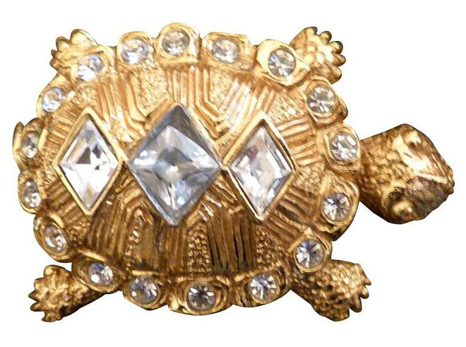 Christian Dior Pins & Broschen Weiß Golden Vergoldet  ref.168351