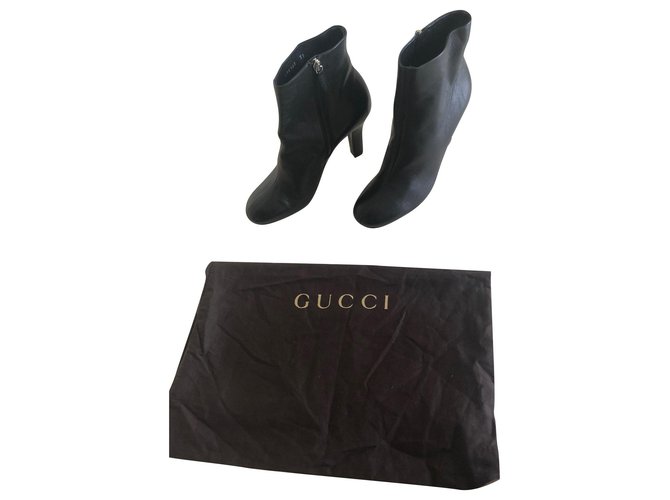 Gucci Ankle Boots Black Leather  ref.168364