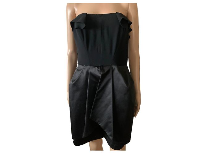 Autre Marque Schwarzes Polyester Kleid Größe 46