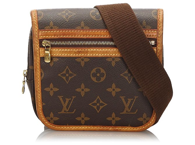 Louis Vuitton Brown Monogram Bosphore Belt Bag Leather Cloth ref