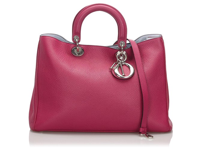 Cartella Diorissimo in pelle media rosa Dior  ref.168497