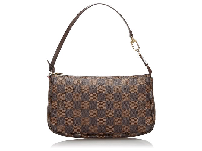 Louis Vuitton LV lined zip pochette Damier Beige Leather ref