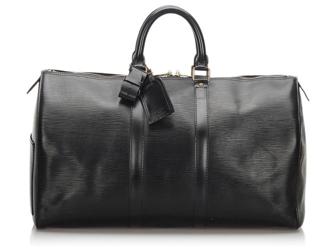 Louis Vuitton Black Epi Keepall 45 Leather  ref.168520