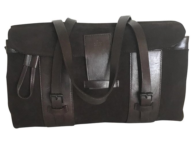 Gucci Handbags Dark brown Leather Deerskin  ref.168569